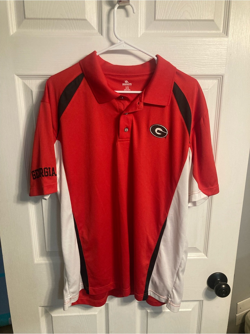 Knights Apparel Red, White & Black Georgia Bulldogs Polo